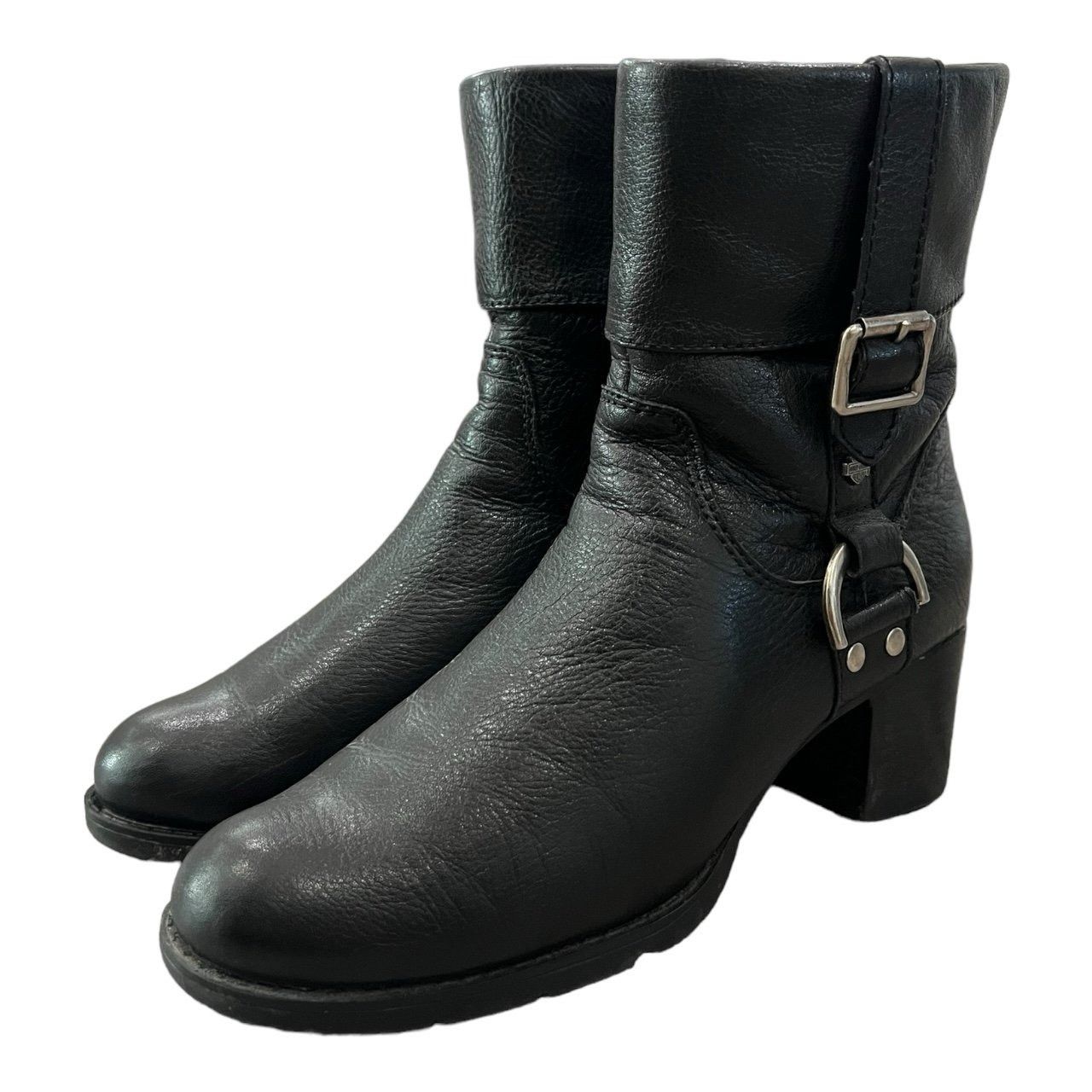 Harley Davidson × Vintage Harley Davidson Womens 84068 Sadie Heel Booties Black Size US 6.5 / IT 36.5 - 2 Thumbnail