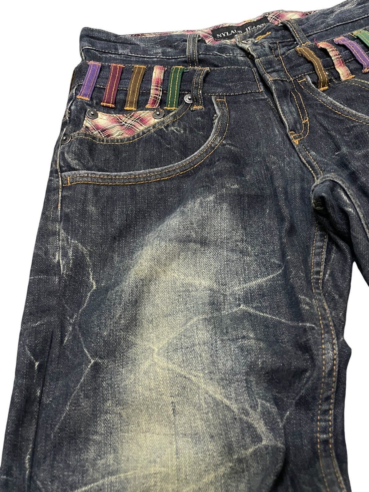 GOSTAR DE FUGA × Hysteric Glamour Nylaus Japan Mud Wash Double Waist Claw Mark Jeans Size US 30 / EU 46 - 14 Thumbnail