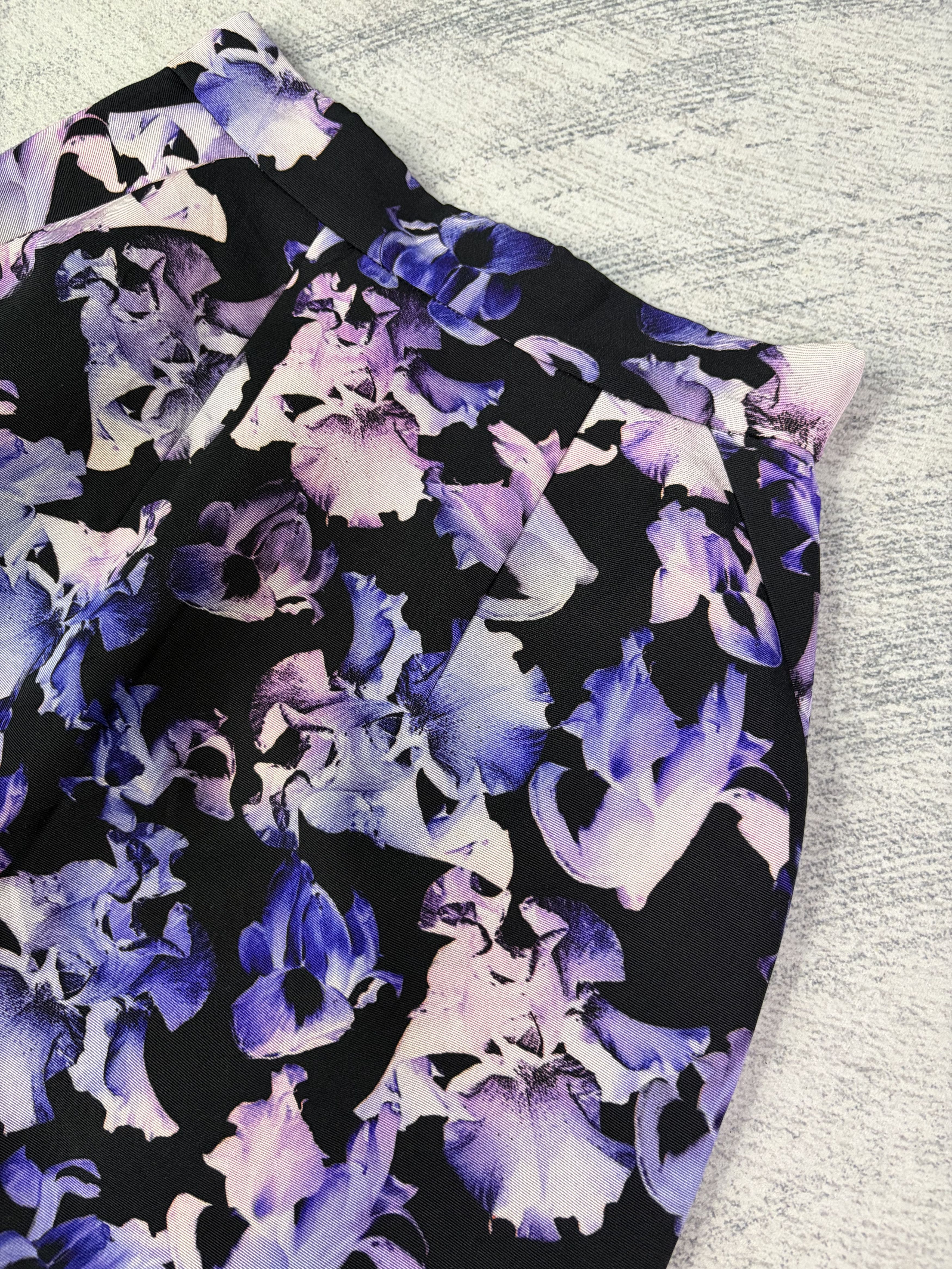 McQ Alexander McQueen Alexander McQueen Purple Size 40 Floral Skirt Made in Italy Size 26" / US 2 / IT 38 - 3 Thumbnail