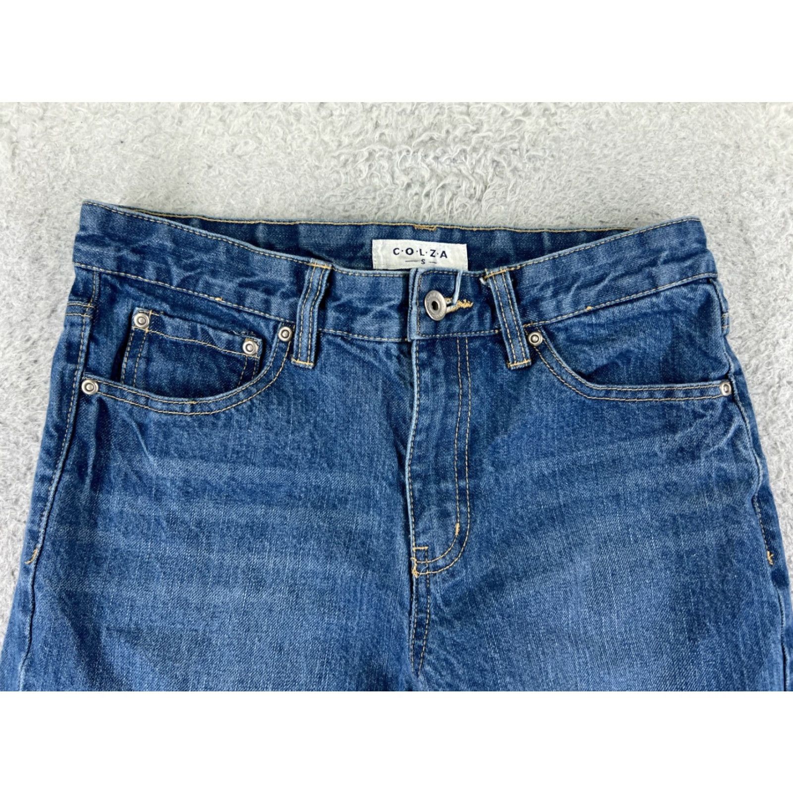 Vintage Colza Pants Womens Small 100% Cotton Mid Rise Medium Wash Zip Fly 26x26 Size 28" / US 6 / IT 42 - 4 Thumbnail