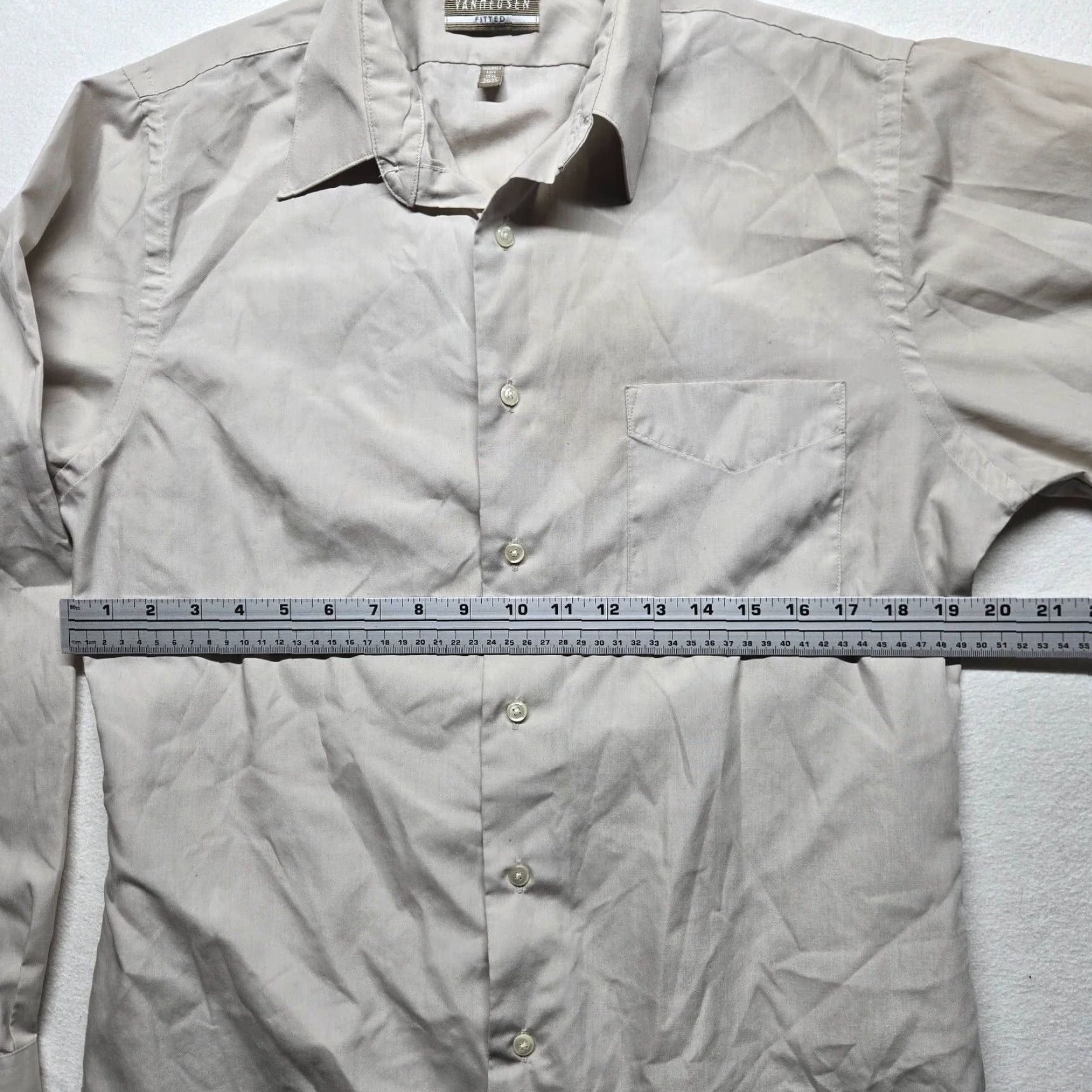 Van Heusen Van Heusen Shirt Mens 15.5 Gray Poplin Wrinkle Free Fitted Long Sleeve Dress Shirt Mens 15.5 Gray Size US M / EU 48-50 / 2 - 4 Thumbnail