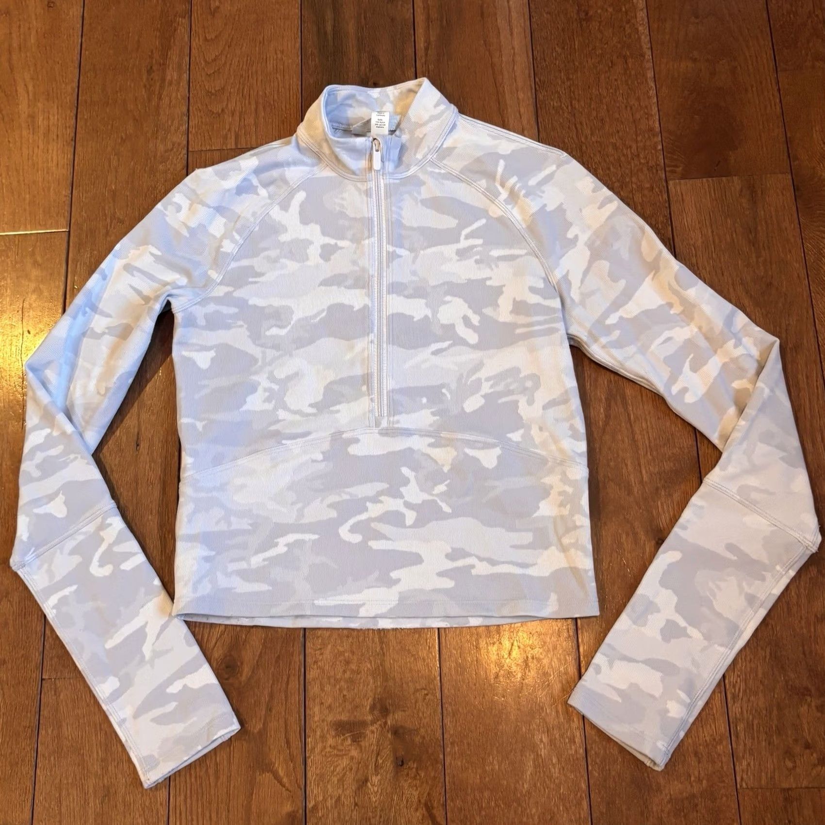 Lululemon Womens Lululemon Pace Pursuit 1/2 Zip Pullover Gray White Camo sz 2 Size XS / US 0-2 / IT 36-38 - 5 Thumbnail
