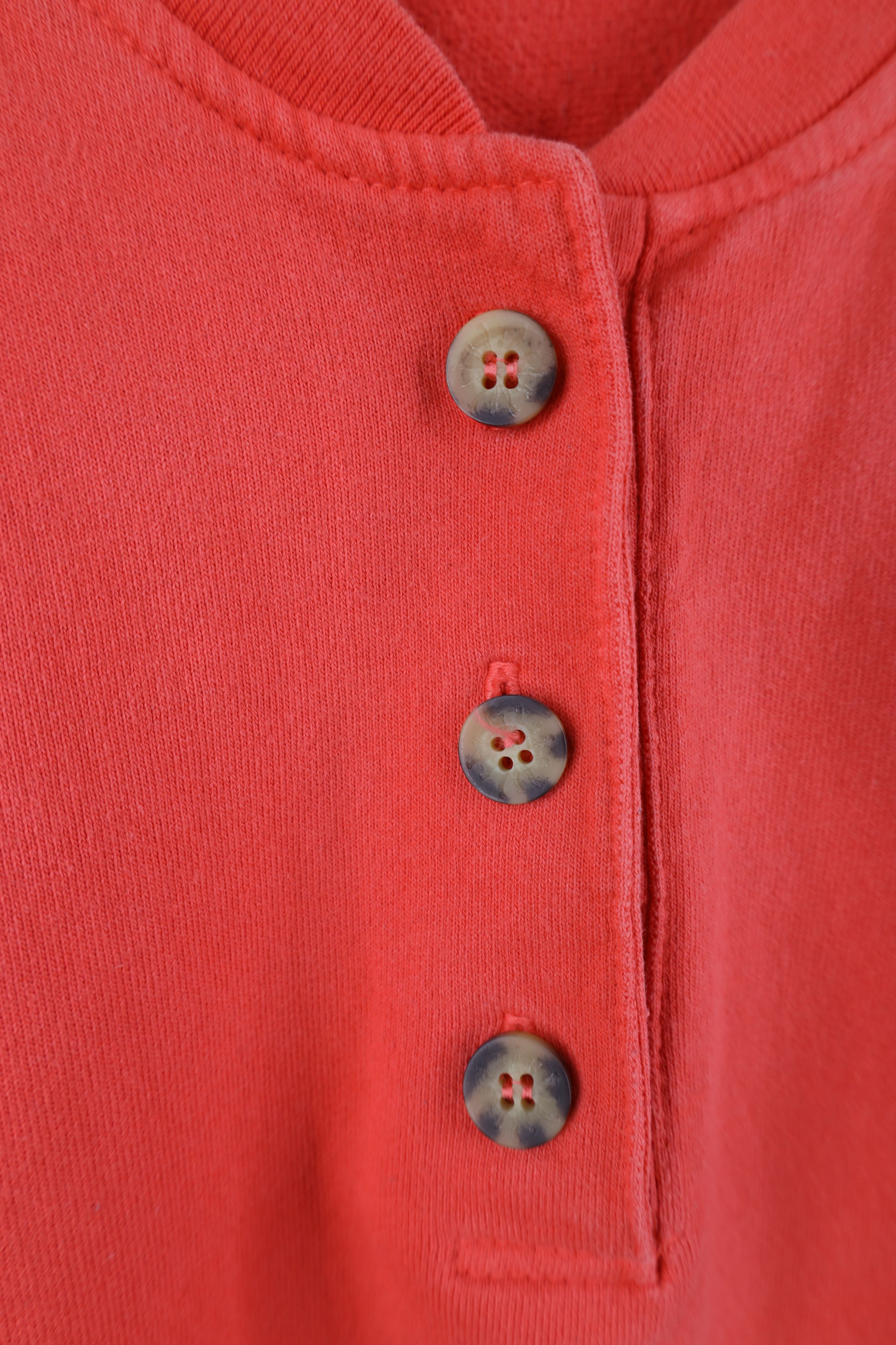 Vintage Vintage 90s Streetwear French Terry Henley Sweatshirt Salmon Size US XXL / EU 58 / 5 - 6 Thumbnail