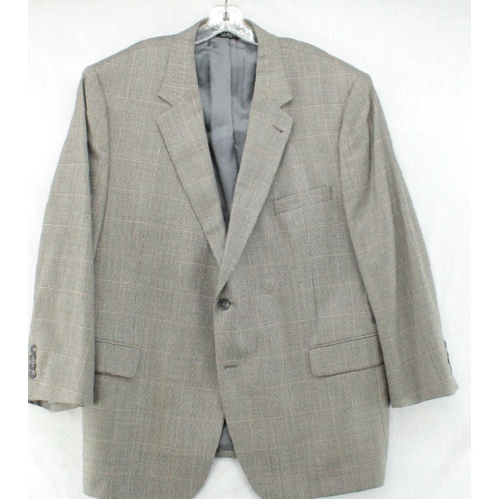 Jos. A. Bank VINTAGE Jos. A. Bank Blazer Men's 50R Gray Plaid Micro Houndstooth Preppy Regencycore Boss Size 50R - 2 Thumbnail