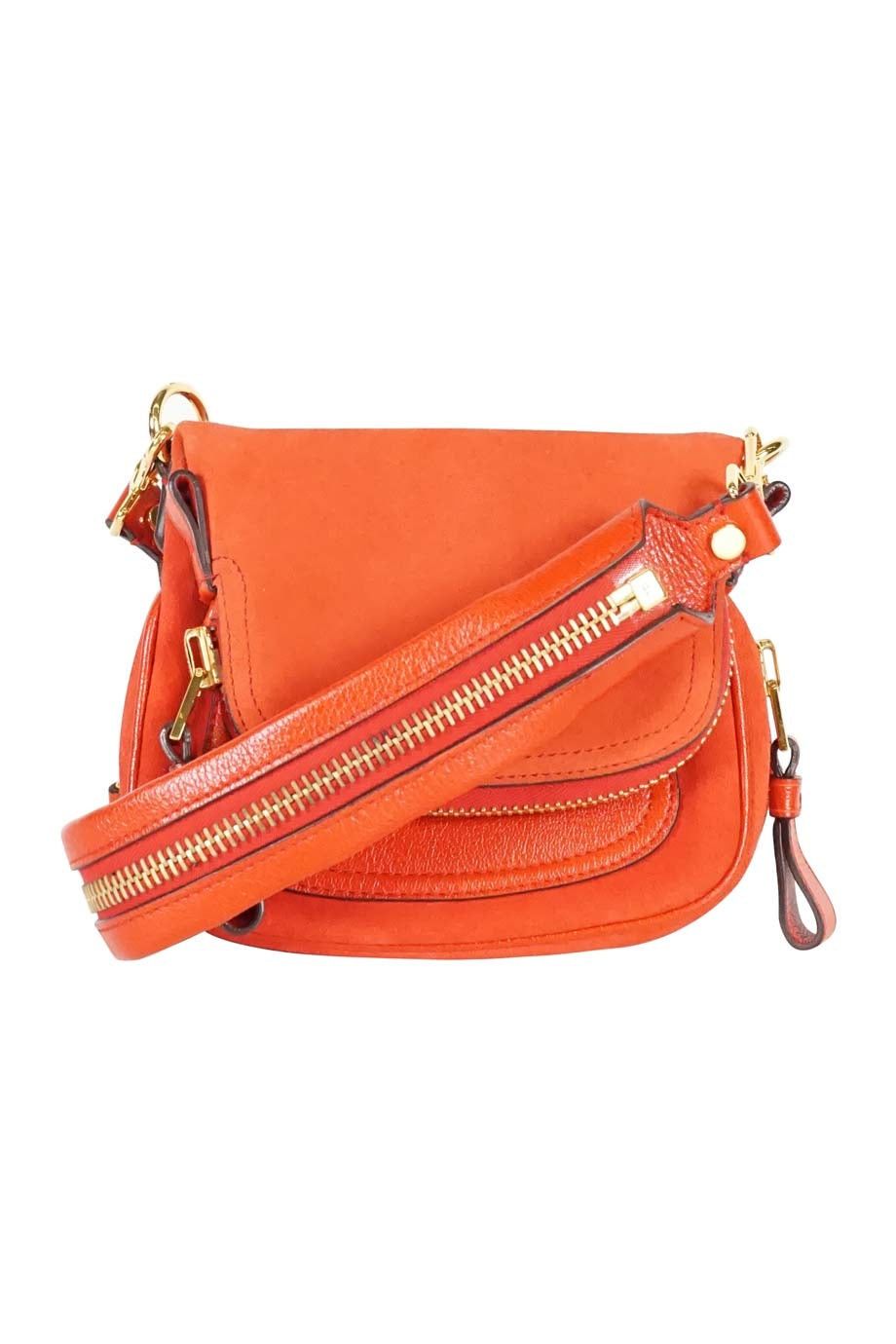 image of Tom Ford Tom Ford Red Jennifer Leather/suede Crossbody Bag, Women's