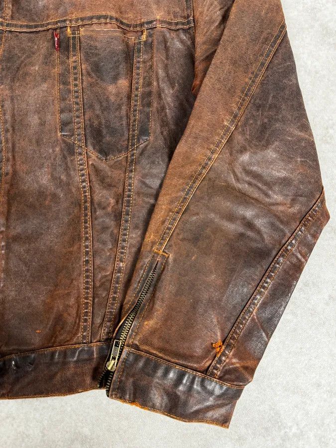 Levi's 1990s Levi’s Biker Waxed Brown Jacket Size US M / EU 48-50 / 2 - 9 Thumbnail