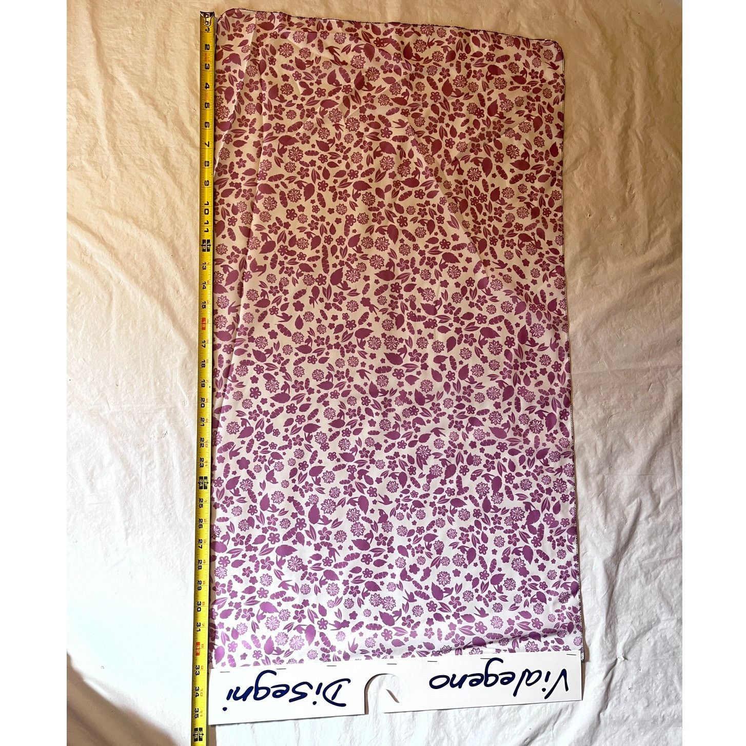 Other One of a Kind Silk Scarf Manufacture Sample Purple Flowers Size ONE SIZE - 8 Thumbnail