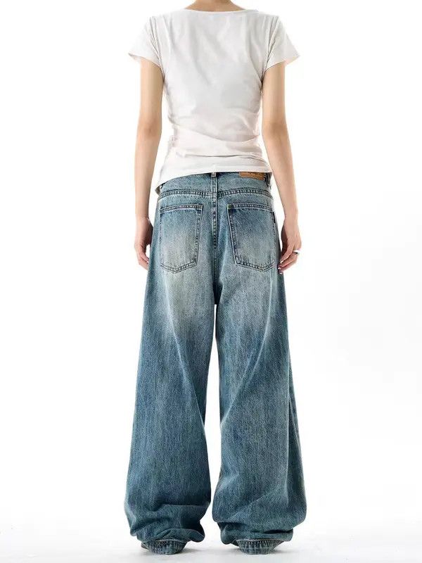 VIBE High Street Loose Fit Vintage Jeans Light Blue Size US 31 - 2 Thumbnail
