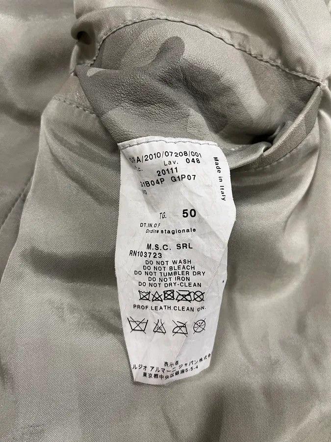 Emporio Armani × Vintage SS2011 Emporio Armani Grey Camo Leather Jacket Size US M / EU 48-50 / 2 - 10 Thumbnail