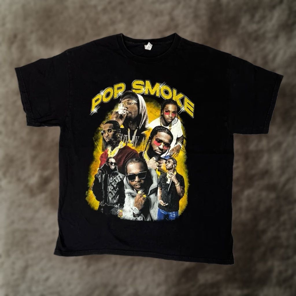 Vintage VINTAGE Pop Smoke Rap Tee T-Shirt XL Black Men Short Sleeve Concert Tour Mech 90s Hip Hop Music T Shirt Mens Size US XL / EU 56 / 4 - 1 Thumbnail