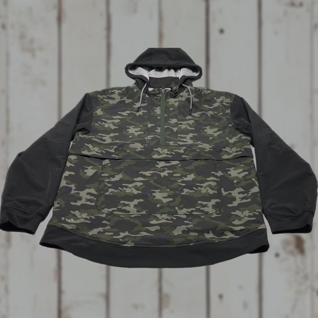 Vintage BYLT Hoodie Men's Large Elevate Drop Cut 1/4 Zip Black Camouflage Camo Pullover Size US L / EU 52-54 / 3 - 1 Thumbnail