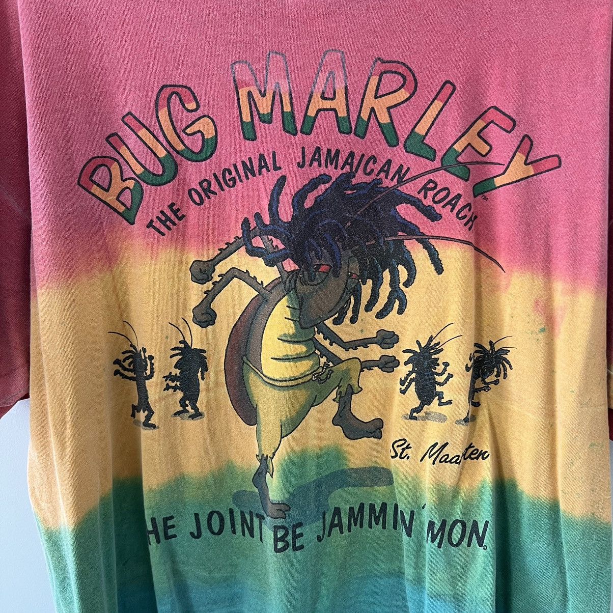 Bob Marley Vintage 90s Rasta Bug Marley T Shirt Size US L / EU 52-54 / 3 - 3 Thumbnail