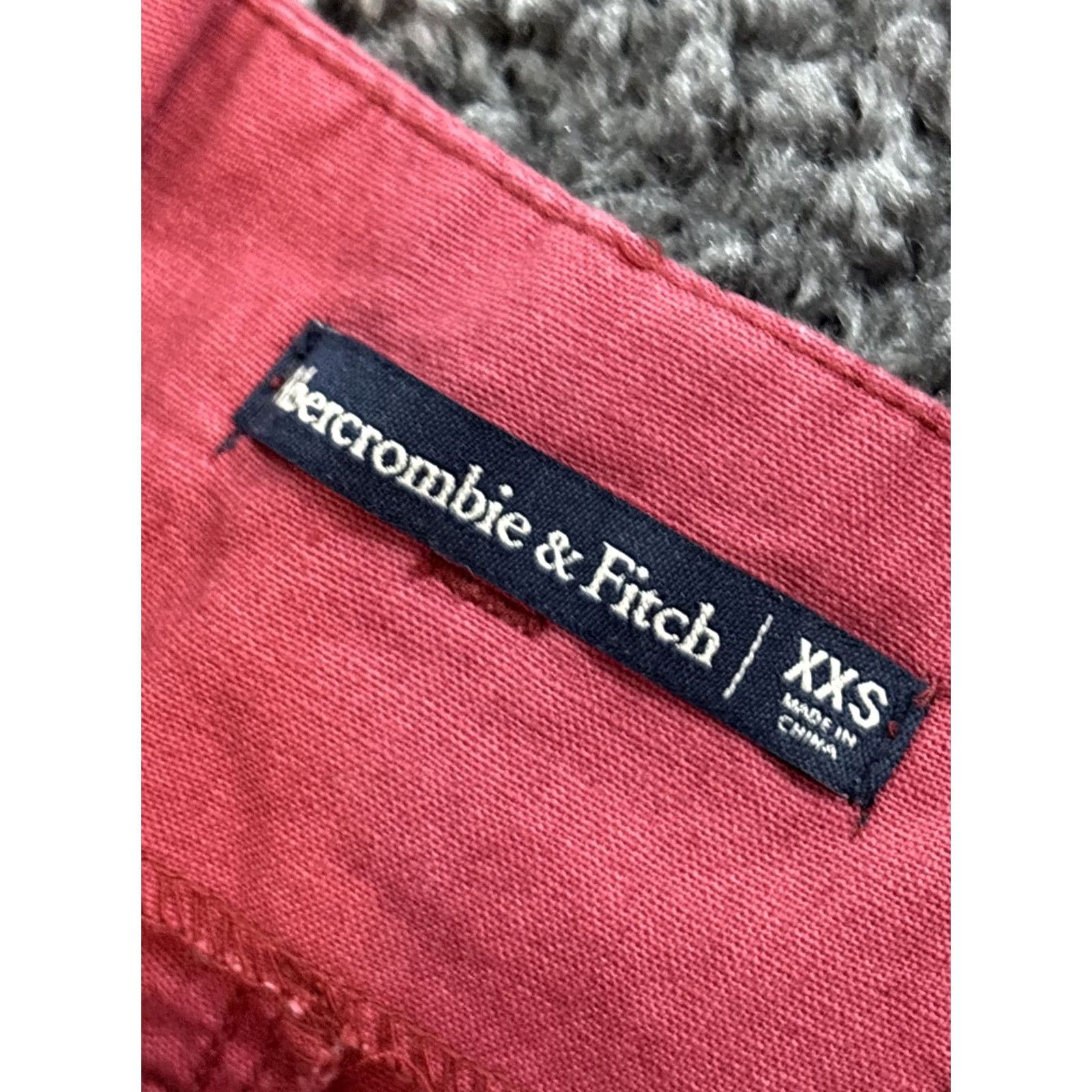 Abercrombie & Fitch VINTAGE Abercrombie Skirt Shorts Womens XXS Button Red Mini Linen Y2K Academia 2XS Womens Size 24" / US 00 / IT 34 - 5 Thumbnail