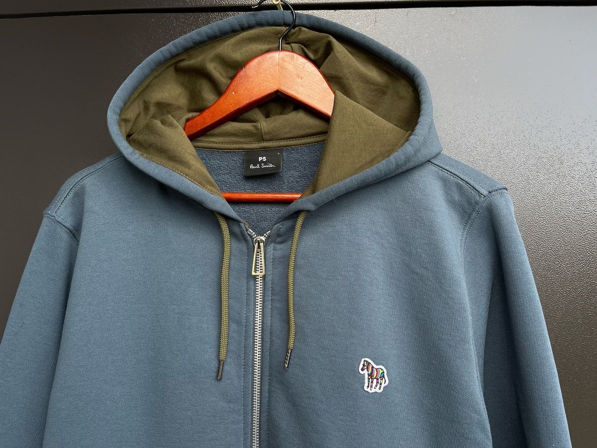 Paul Smith Paul Smith Heavy Organic Cotton Zip-Front Zebra Logo Hoodie Size US L / EU 52-54 / 3 - 2 Thumbnail
