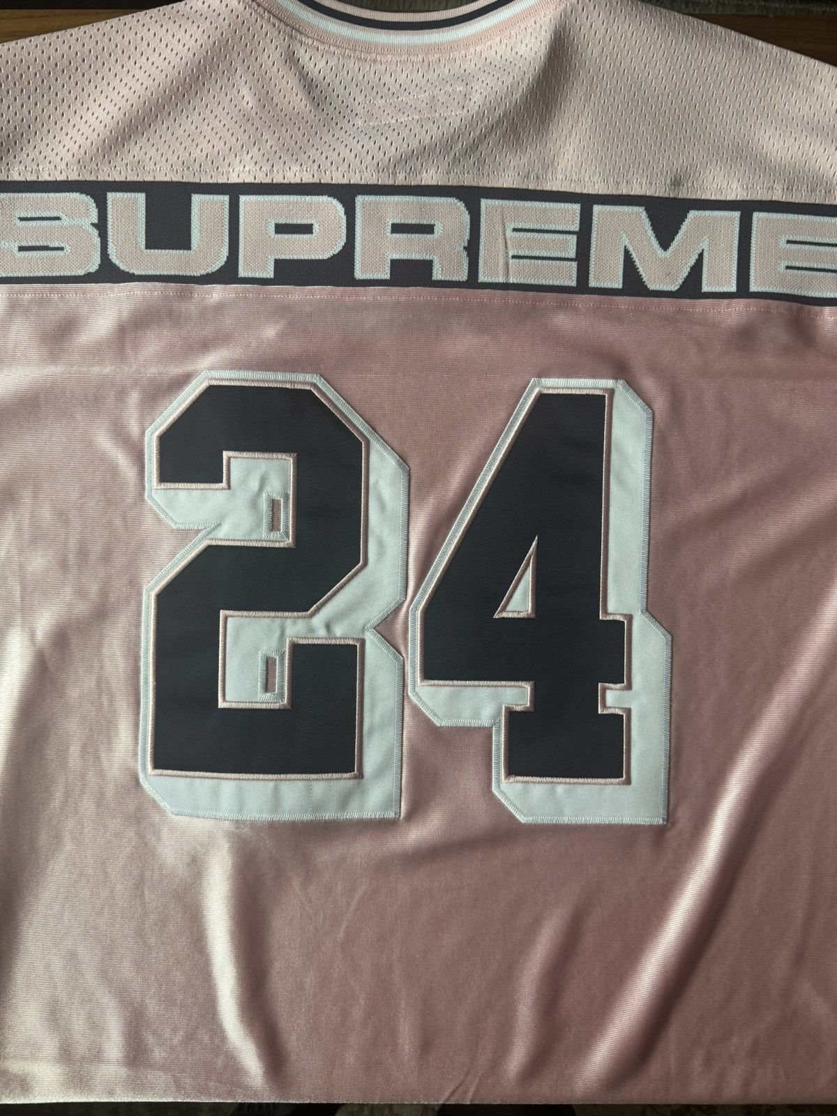Buy Supreme Jacquard Rib Football Jersey 'Pink' - FW24KN6
