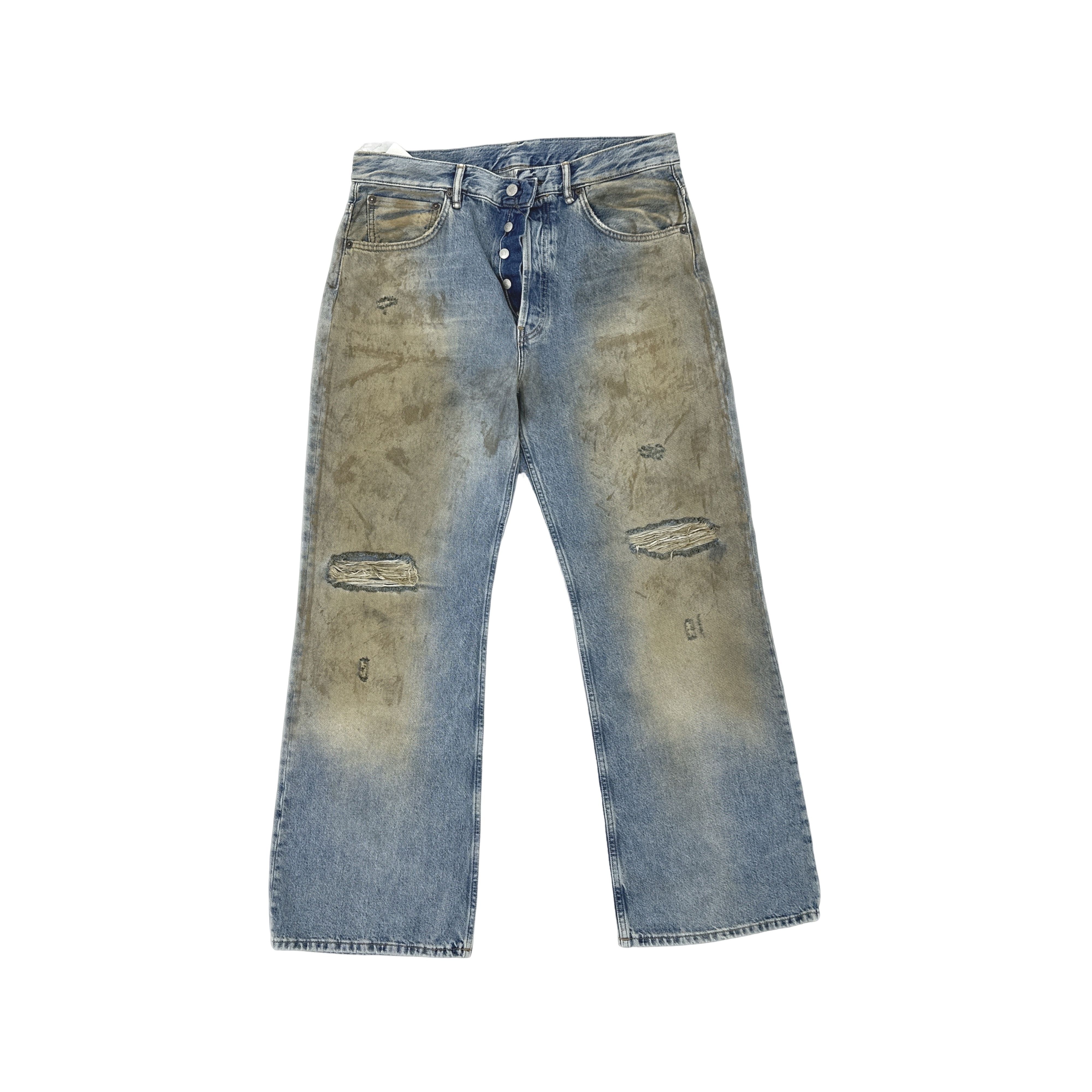 Acne Studios Acne Studios 2021M Distressed Mud Wash Jeans 34/32 Size US 32 / EU 48 - 1 Thumbnail