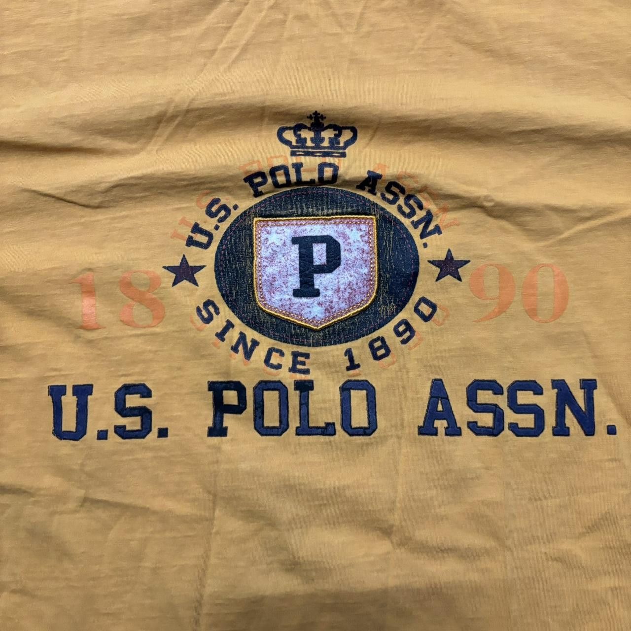 U.S. Polo Assn. × Vintage Y2K Grunge Yellow U.S. Polo Assn. Streetwear Skater Tee! Size US L / EU 52-54 / 3 - 3 Thumbnail