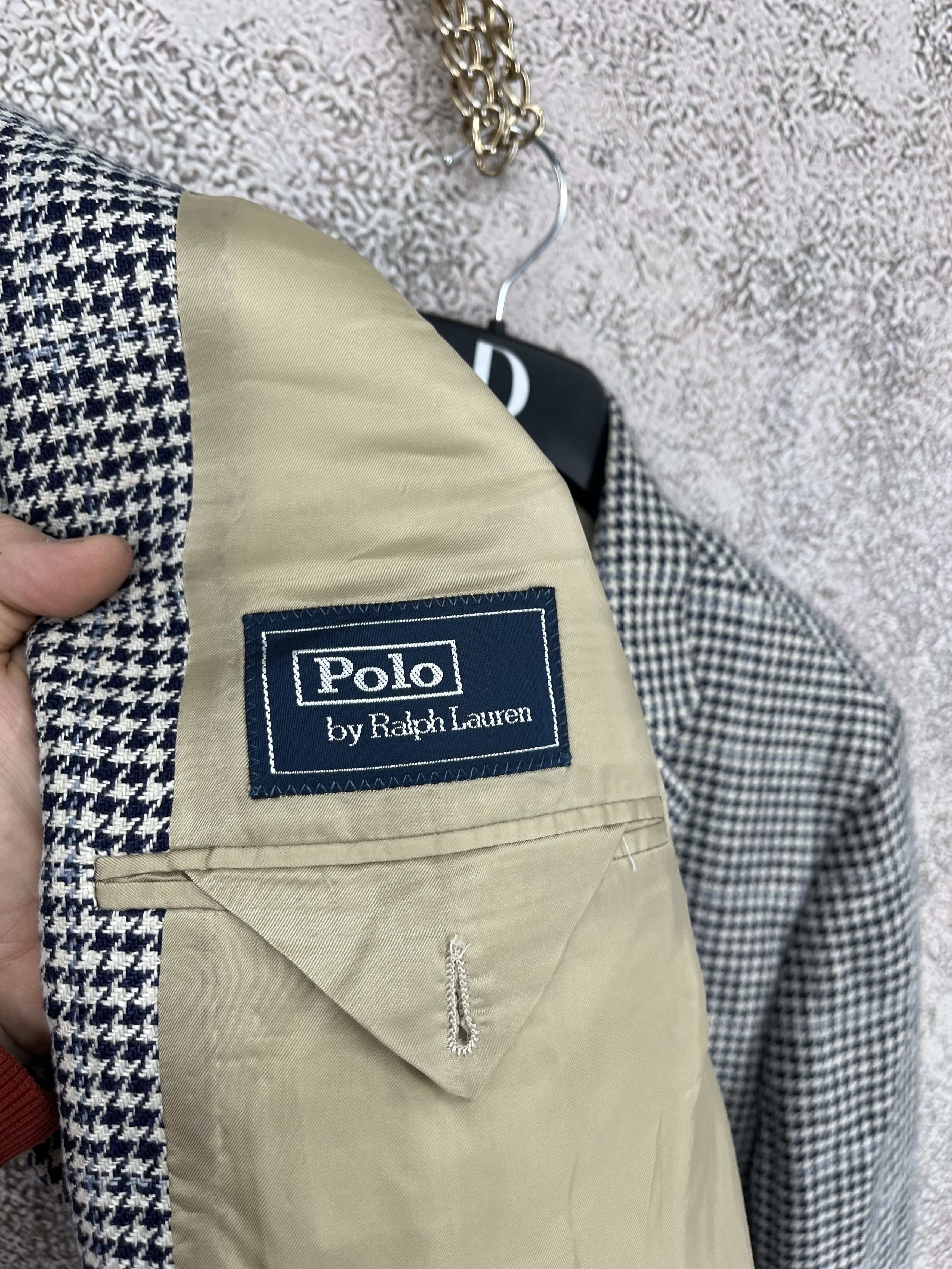 Polo Ralph Lauren POLO RALPH LAUREN Herringbone Blazer Jacket Made in Italy Size 44R - 10 Thumbnail