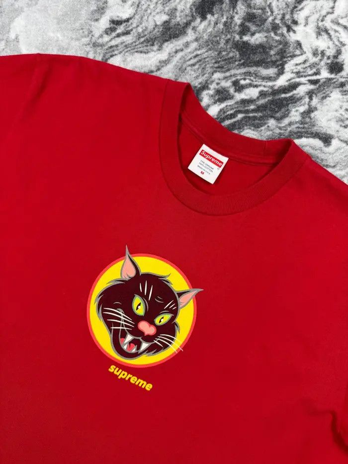 Supreme Supreme Black Cat Tee Men Size M Red Size US M / EU 48-50 / 2 - 9 Thumbnail