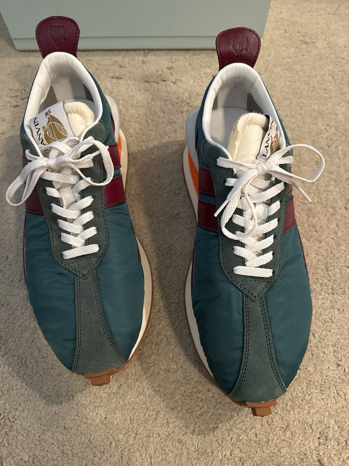 Lanvin Lanvin Bumper Sneakers Teal and Maroon 45 Size US 12 / EU 45 - 2 Thumbnail