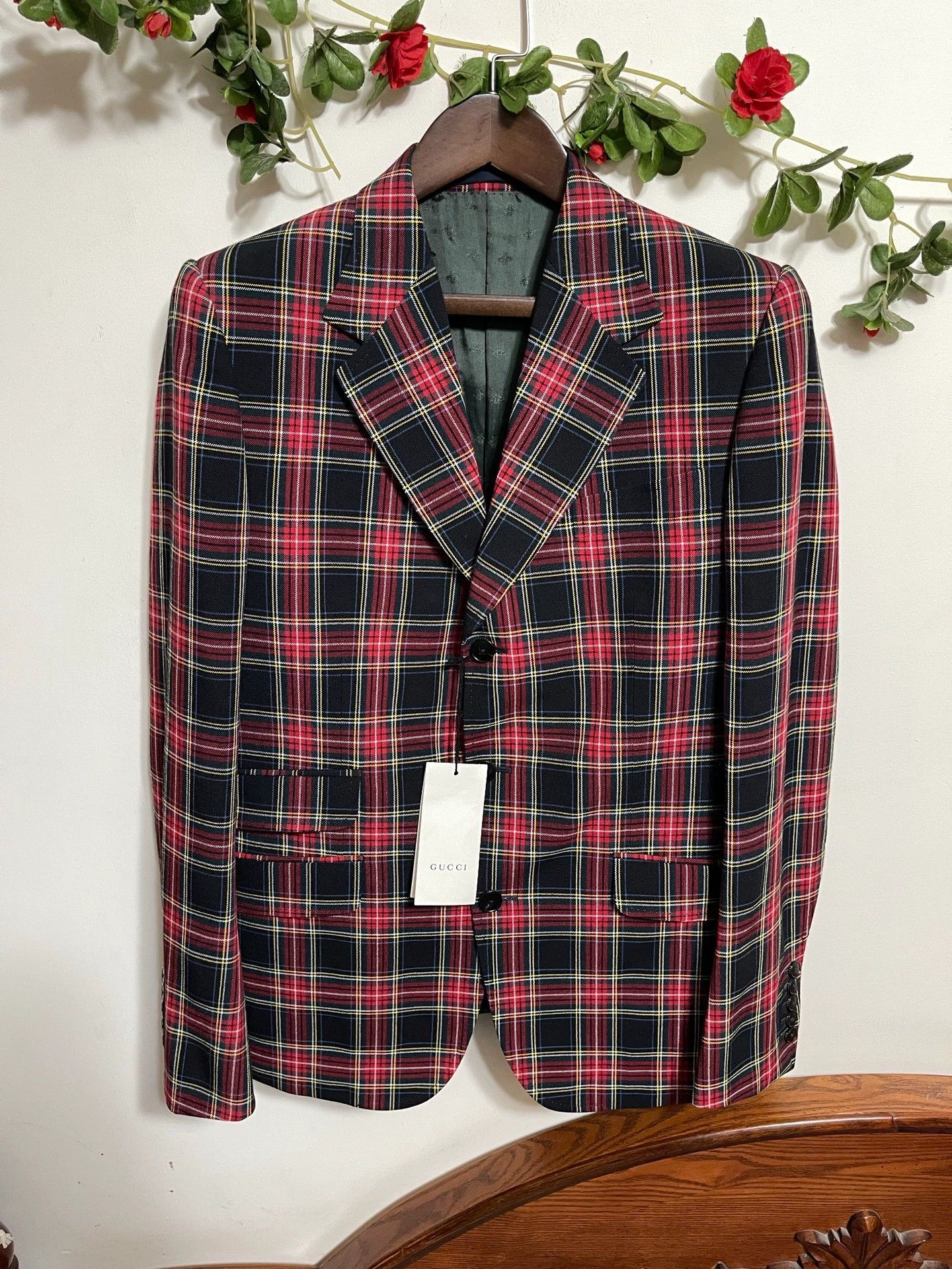 Gucci Gucci Men's Wool Check Slim Suit 50 New With Tags Size 50R - 1 Thumbnail