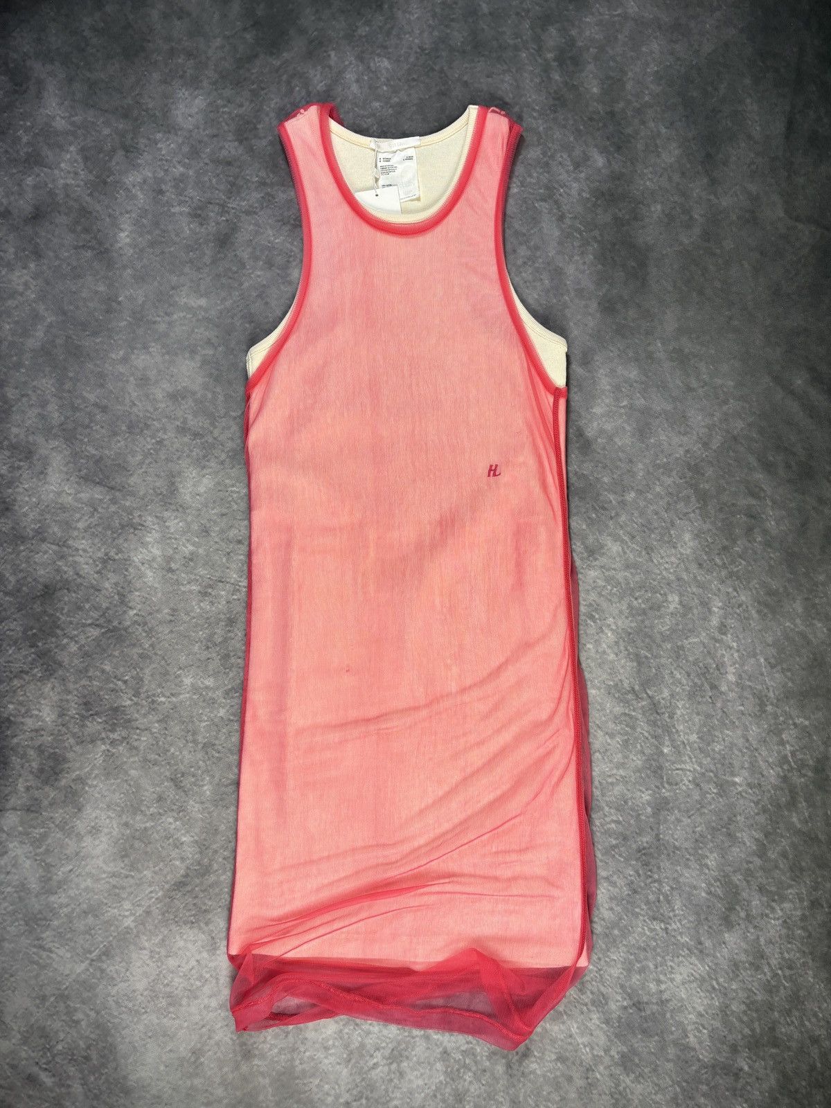 Helmut Lang Helmet Lang Tank Top Dress Long Sheer Double Layer Ribbed Size M / US 6-8 / IT 42-44 - 20 Thumbnail