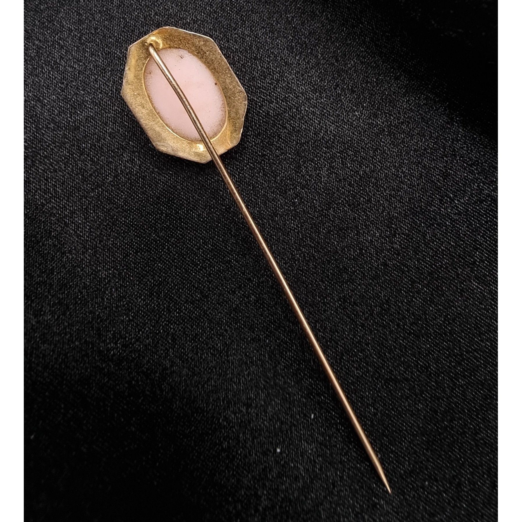 Vintage Antique Victorian 10K Gold Cameo Stick Pin With Carved Shell Size ONE SIZE - 4 Thumbnail