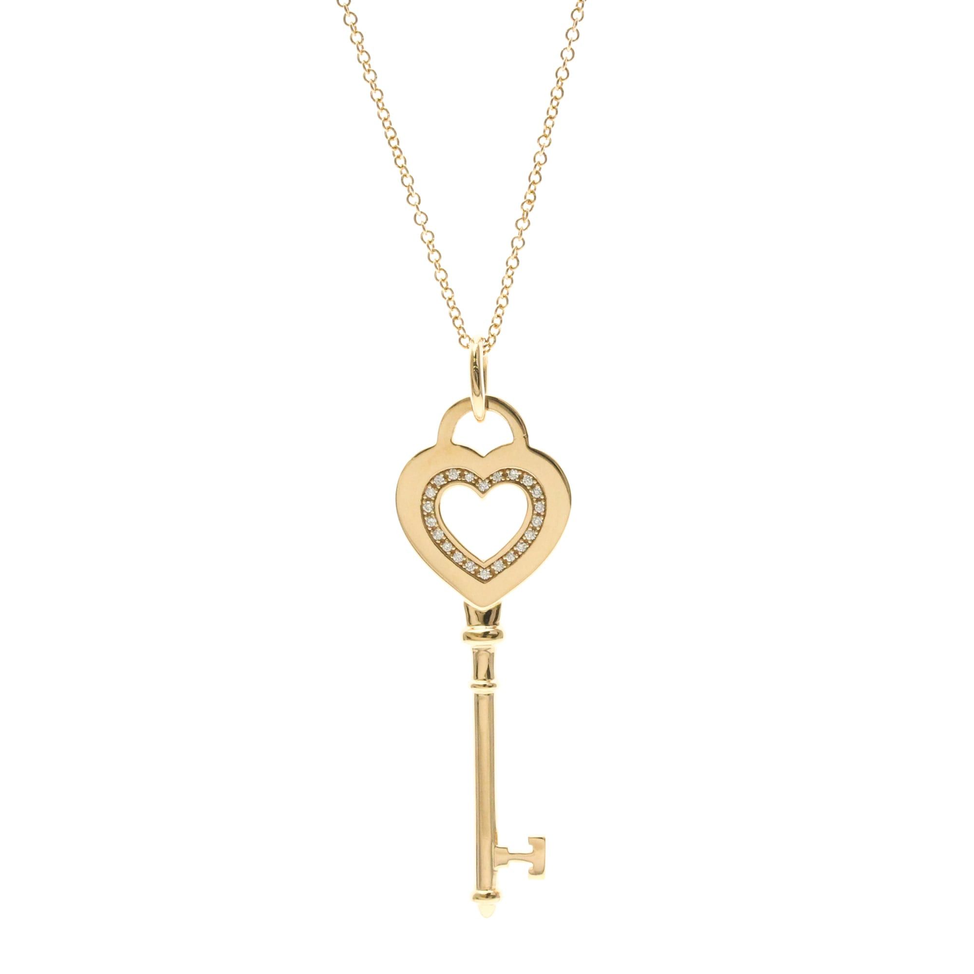 Tiffany & Co. Tiffany Heart Key Diamond Necklace Pink Gold (18K) Diamond Men,Women Fashion Pendant Necklace (Pink Gold) Size ONE SIZE - 1 Thumbnail