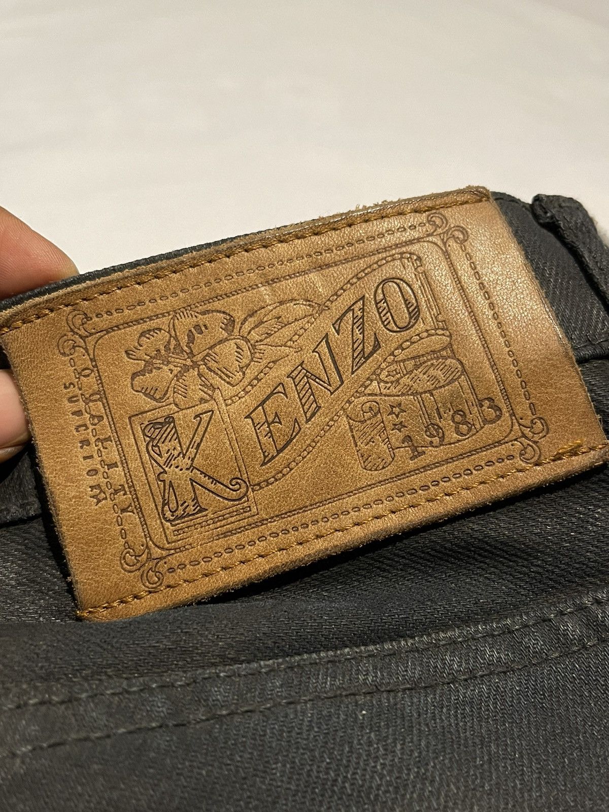Designer × Kenzo × Vintage Vintage KENZO JEANS Denim Distressed Super Black Size US 32 / EU 48 - 11 Thumbnail