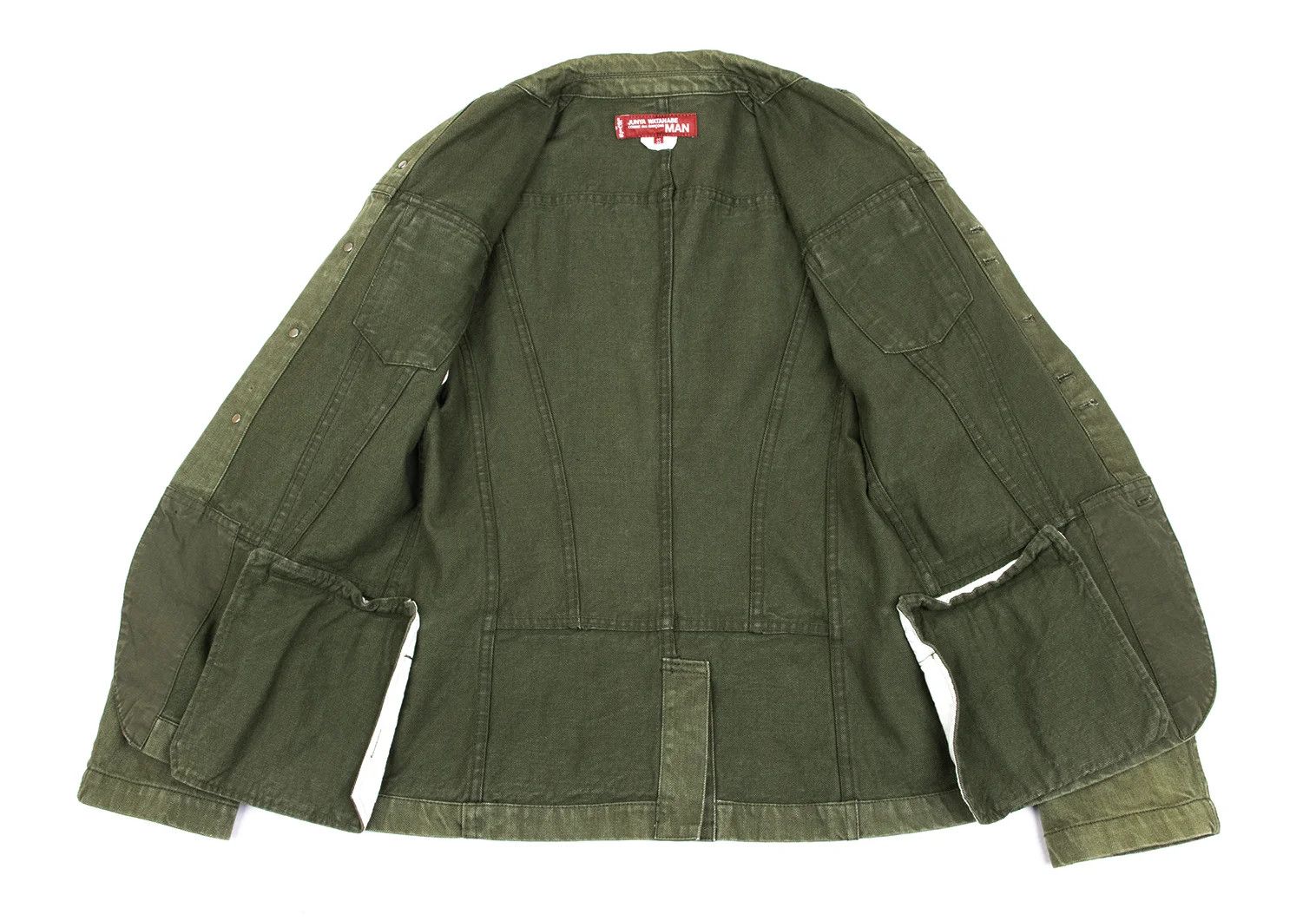 Junya Watanabe Button Design Denim Tailored Jacket in Khaki Size US M / EU 48-50 / 2 - 14 Thumbnail