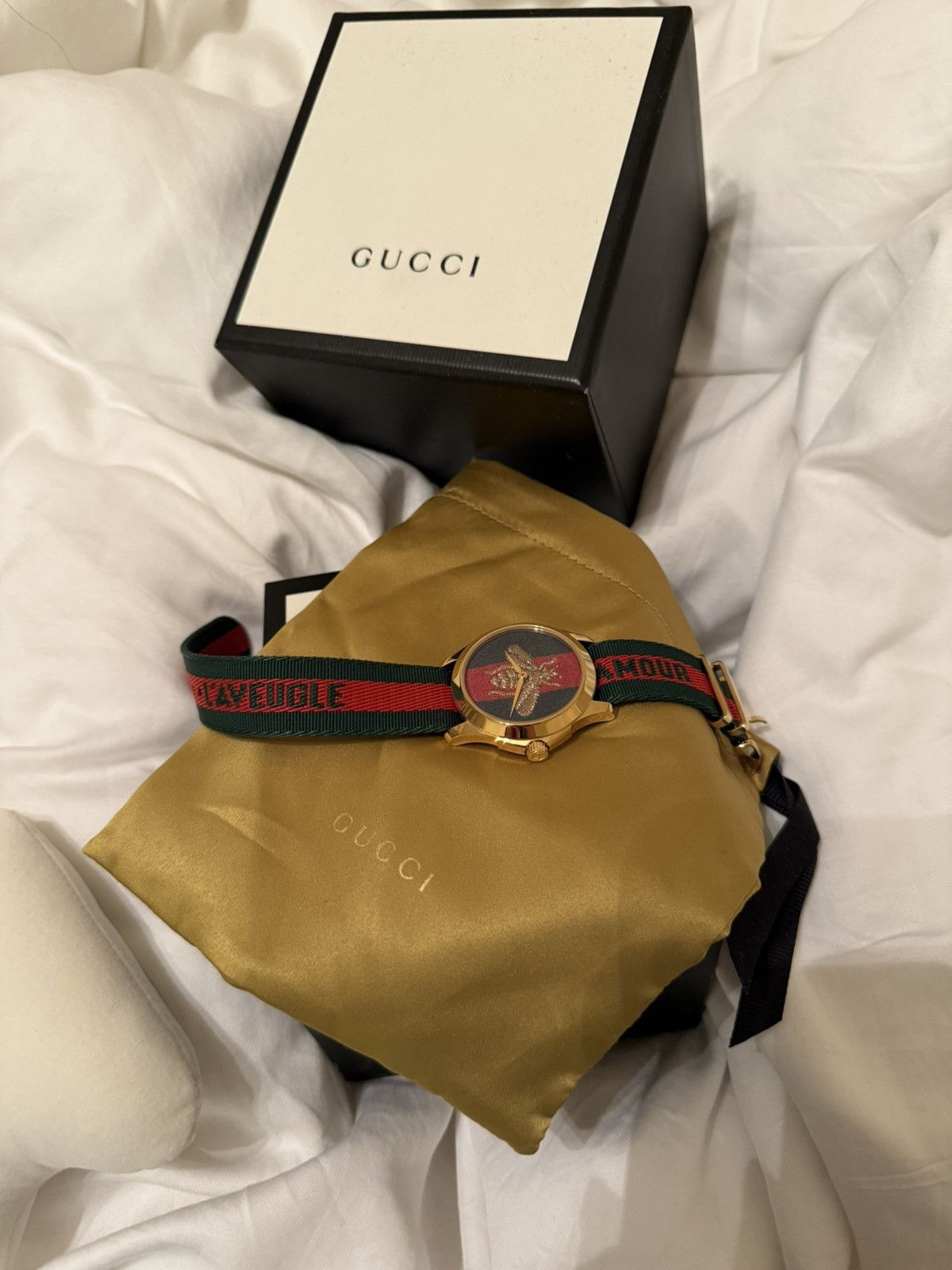 Gucci Gucci G-Timeless Red & Green Gold Bee Watch Size ONE SIZE - 6 Thumbnail