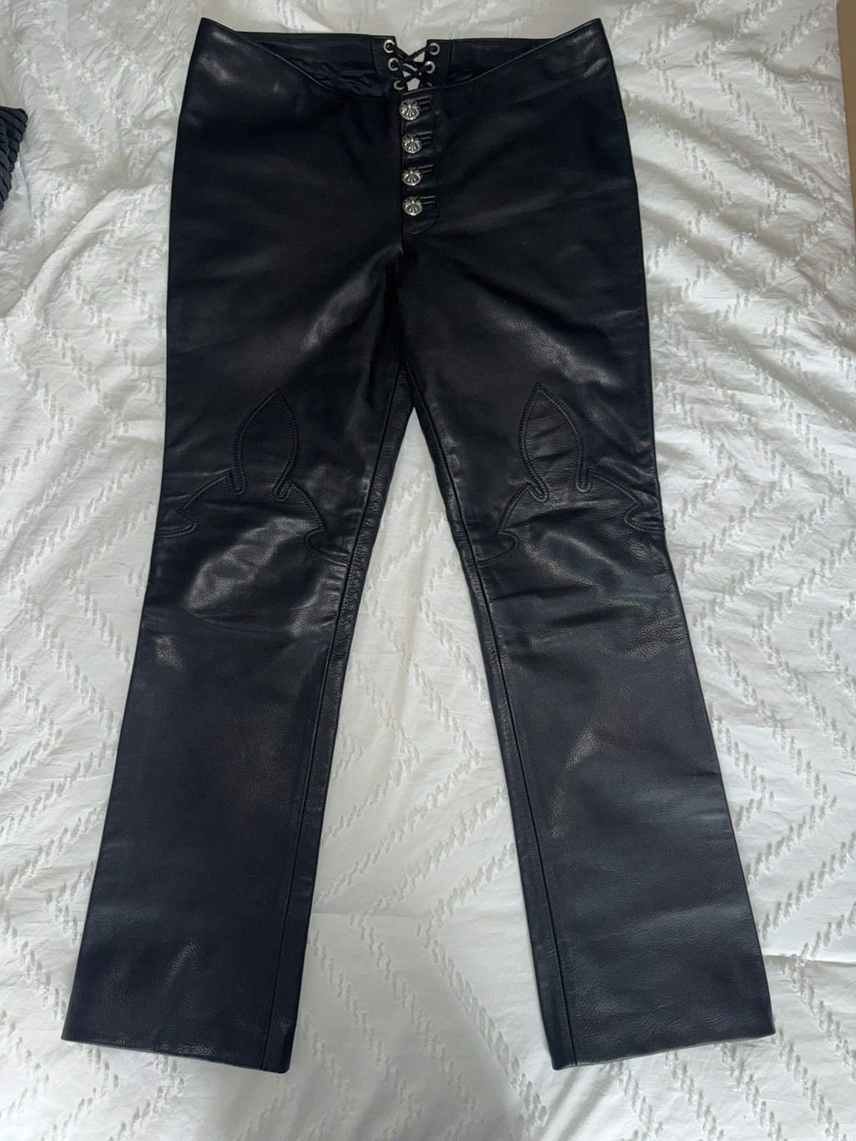 Chrome Hearts Chrome hearts leather pants Size 34" / US 12 / IT 48 - 2 Thumbnail