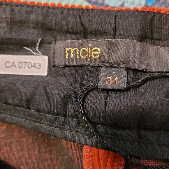 Maje Maje Velvet Corduroy High Rise Orange Brown Shorts - 34 Size 24" / US 00 / IT 34 - 7 Thumbnail