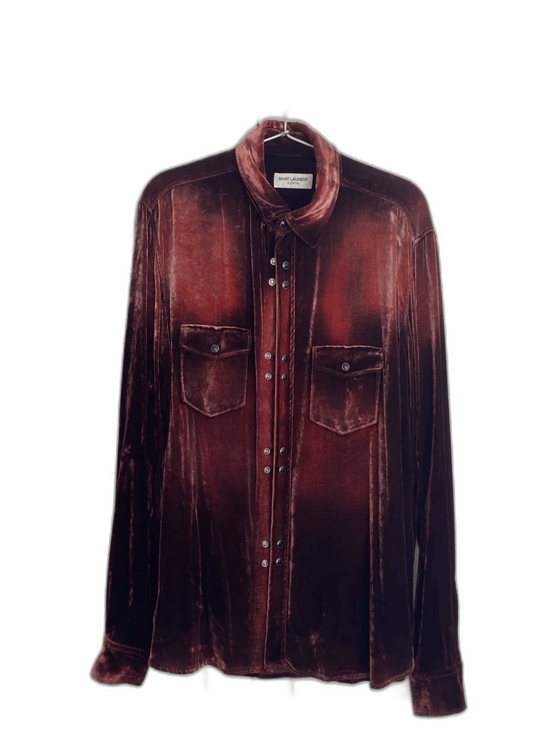 Saint Laurent Paris saint laurent velvet shirt in size medium-2507 Size US M / EU 48-50 / 2 - 7 Thumbnail