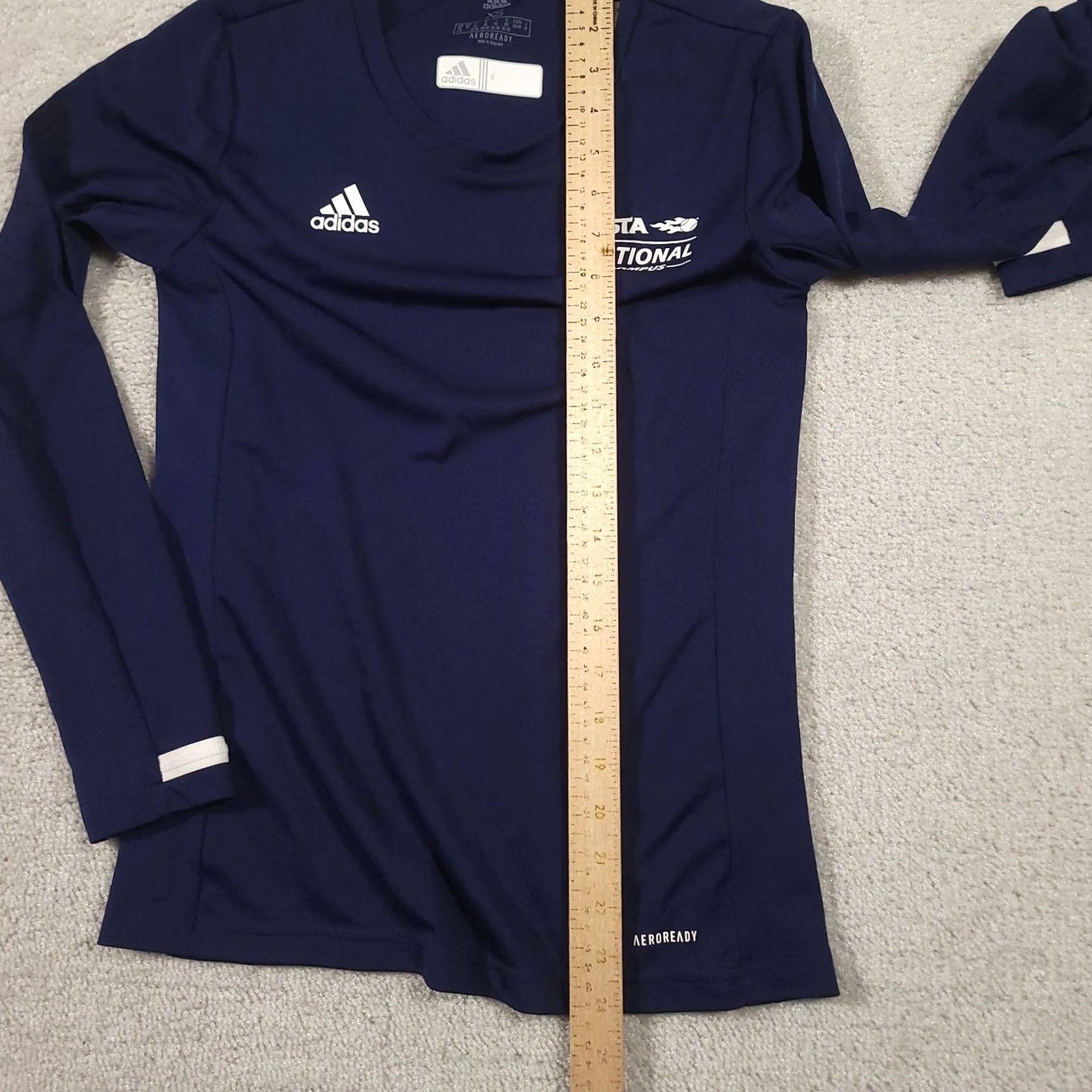Adidas Adidas Climalite USTA Tennis Activewear Top Womens XS Blue Long Sleeve Logo Shirt Size XS / US 0-2 / IT 36-38 - 5 Thumbnail