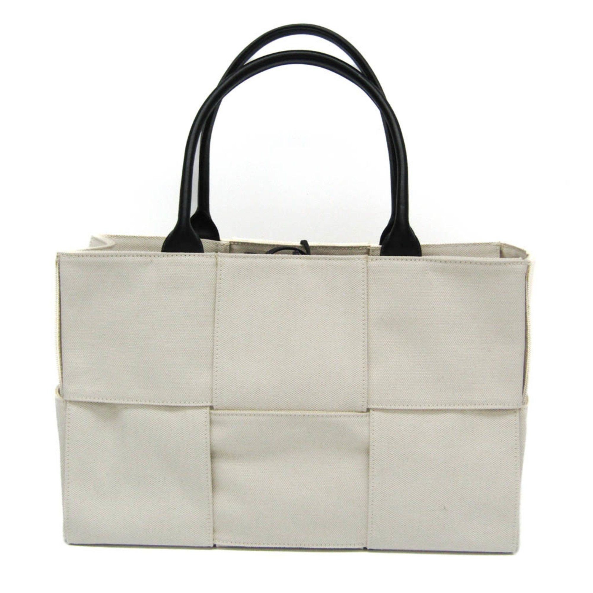 Bottega Veneta Arco White Canvas Tote Bag (Pre-Owned) Size ONE SIZE - 1 Thumbnail