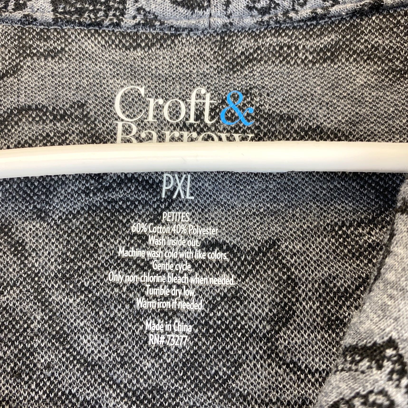 Croft & Barrow Croft & Barrow Gray 1/4 Zip Sweater Pullover Paisley Women PXL Cozy / 58-23 - Floral Knit Shirt Size PXL Womens Garment Care Machine Washable Size XL / US 12-14 / IT 48-50 - 4 Thumbnail
