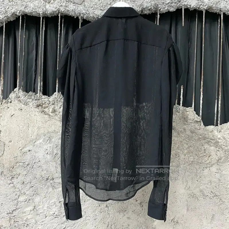 Yves Saint Laurent YSL Black Sheer Women's Shirt . Size XXS / US 00 / IT 34 - 2 Thumbnail