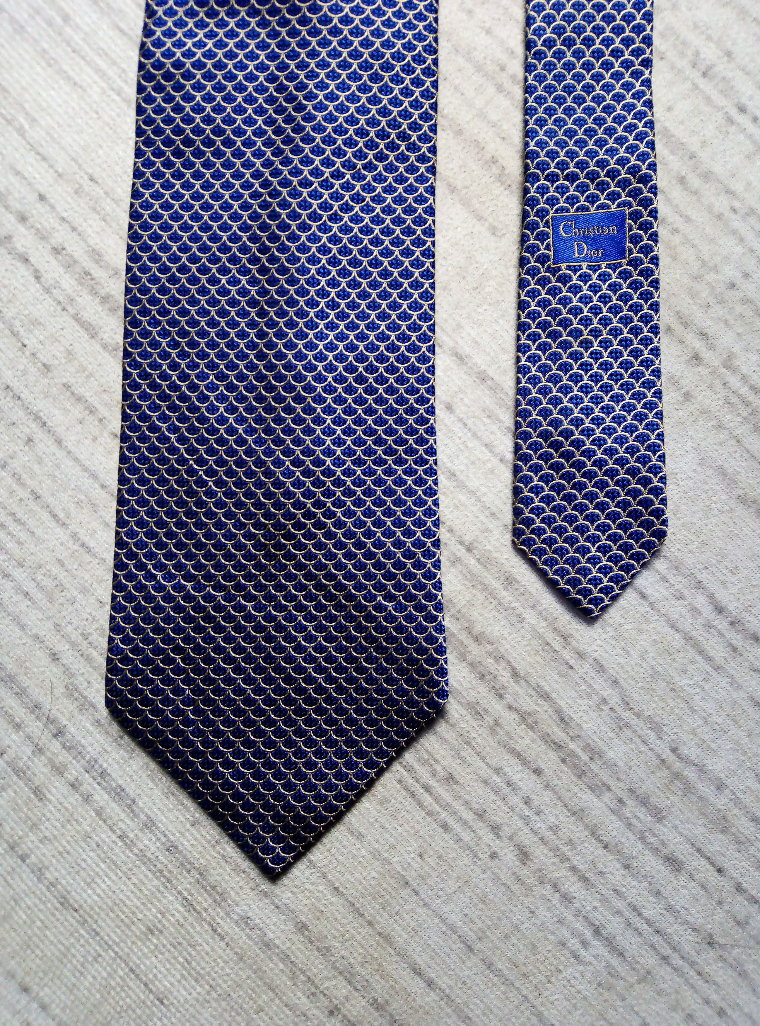 Dior DIOR Blue jacquard woven silk tie made in france necktie Size ONE SIZE - 1 Thumbnail