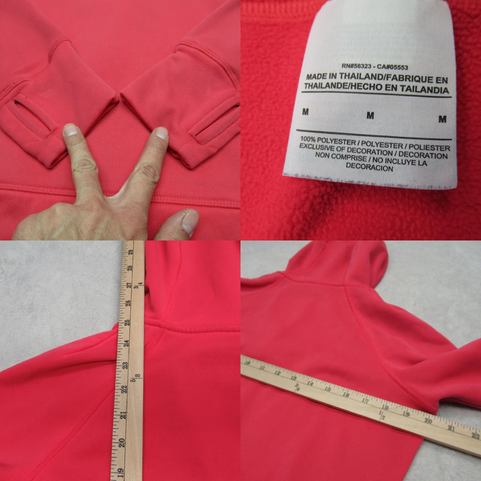 Nike Nike Hoodie Womens Medium Red Therma-FIT Full Zip Thumbholes Athletic Womens Short Form? Size M / US 6-8 / IT 42-44 - 9 Thumbnail