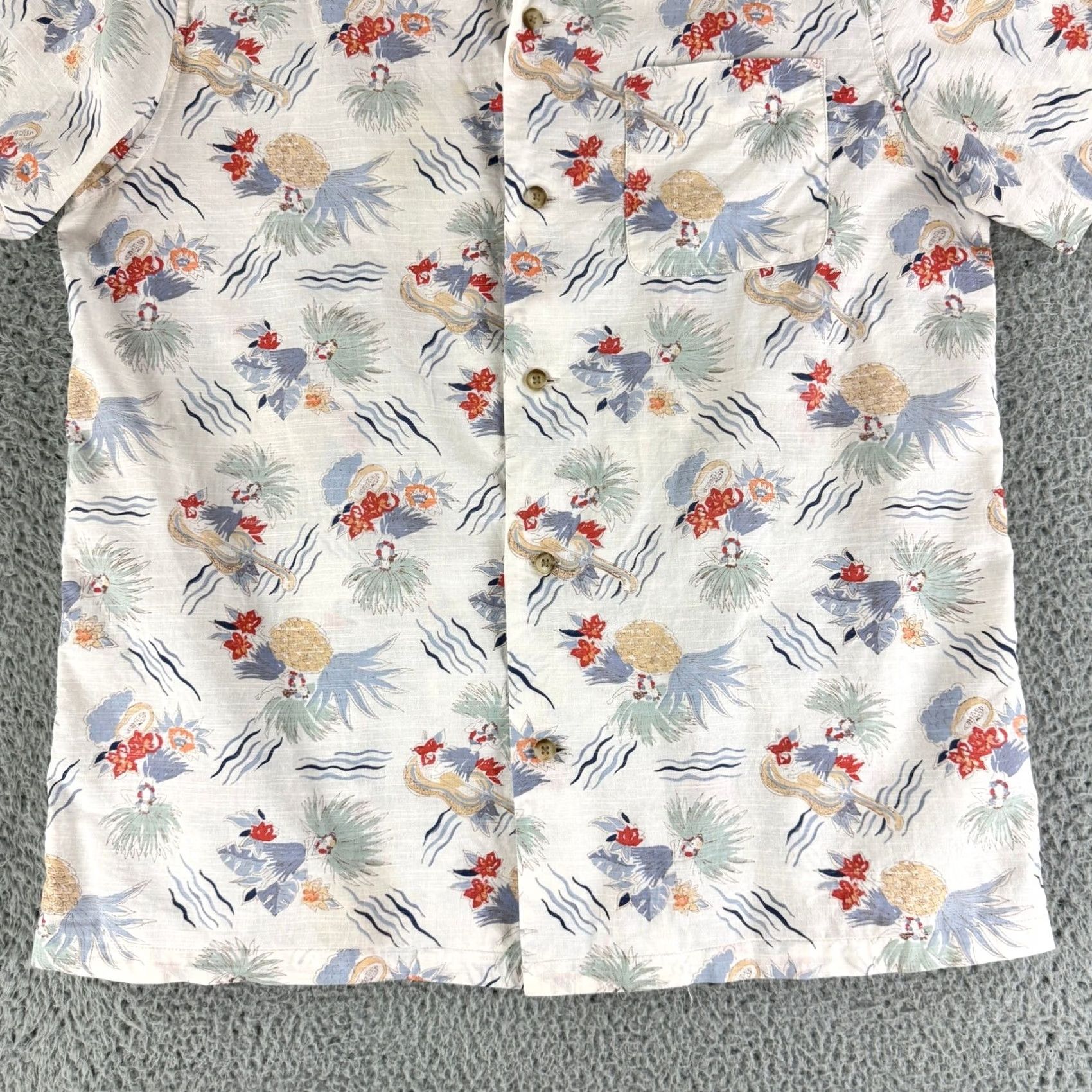 Pendleton Pendleton Button-Down Shirt Mens L White Floral Cotton HS Short Sleeve Casual Travel Hawaiian Dancer Cream? Size US L / EU 52-54 / 3 - 5 Thumbnail