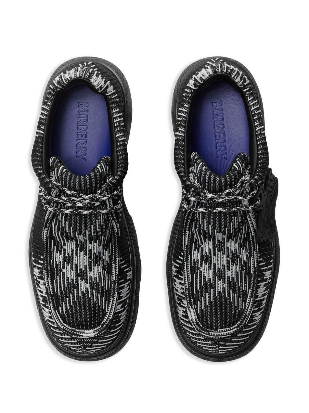 Burberry o1w1db10125 Check Woven Creeper Shoes in Black/White Size US 6.5 / EU 39-40 - 6 Thumbnail