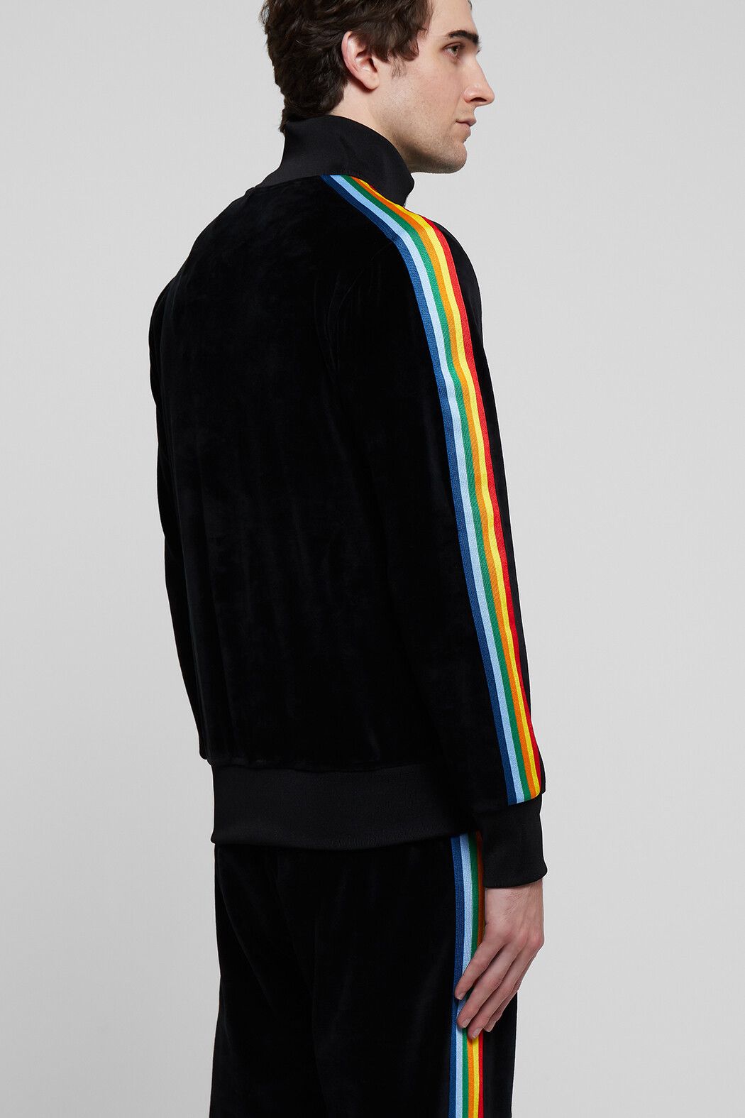 Palm Angels o1in1s0225 Q:1/ Rainbow Chenille Track Jacket in Black/White Size US S / EU 44-46 / 1 - 3 Thumbnail