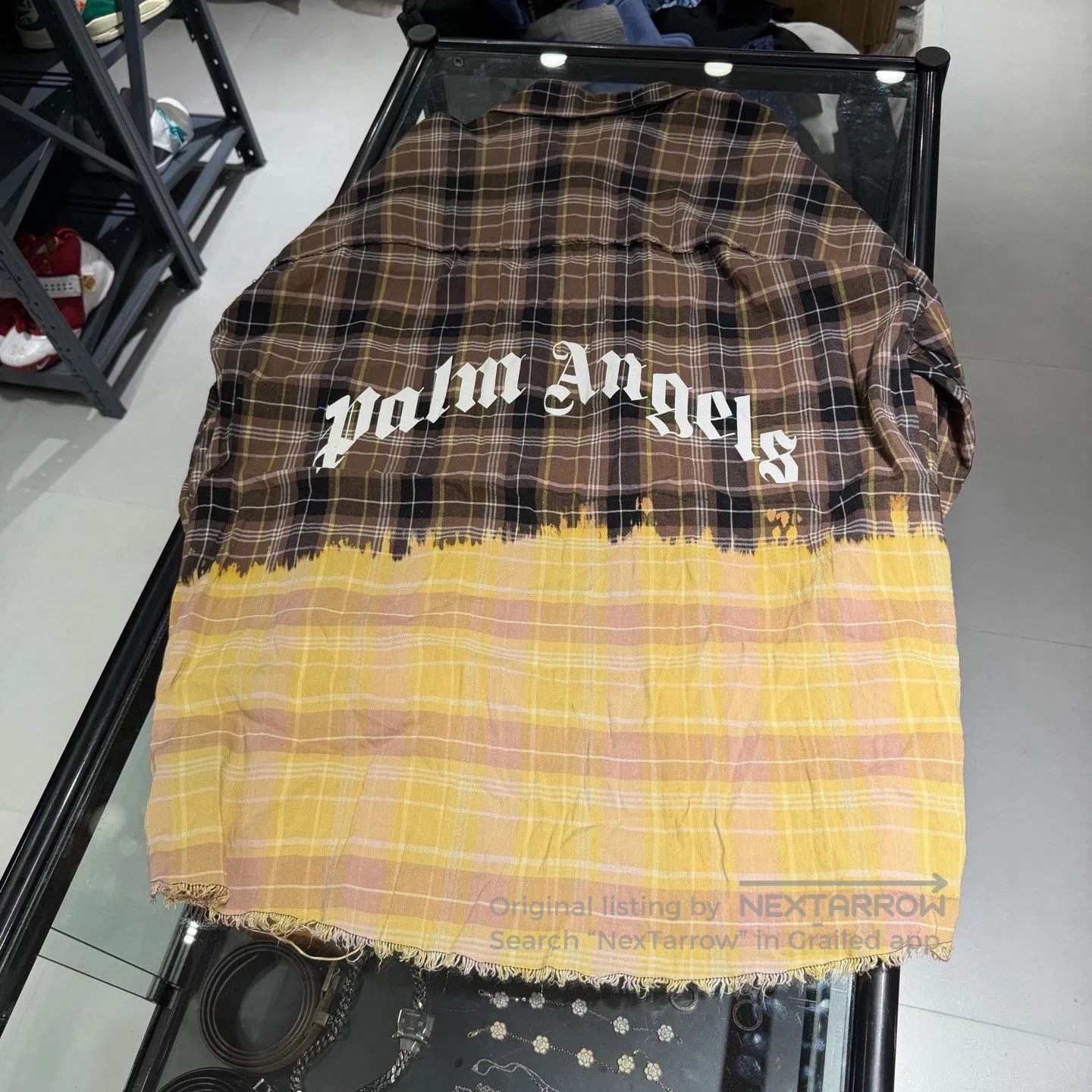 Palm Angels Palm Angels SS21 Bleached Logo Plaid Shirt. Size US M / EU 48-50 / 2 - 2 Thumbnail