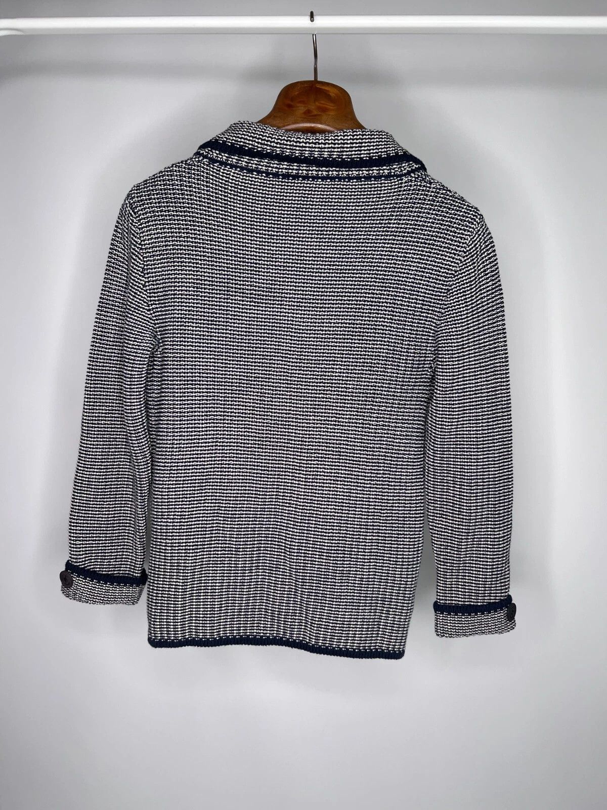 Weekend Max Mara MAX MARA Weekend Knit Blazer Jacket Blue White Striped Size M / US 6-8 / IT 42-44 - 12 Thumbnail