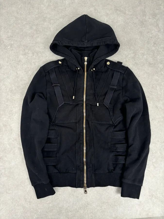Balmain AW2017 Balmain Black Bondage Avant-Garde Zip-up Sweater Size US M / EU 48-50 / 2 - 1 Thumbnail