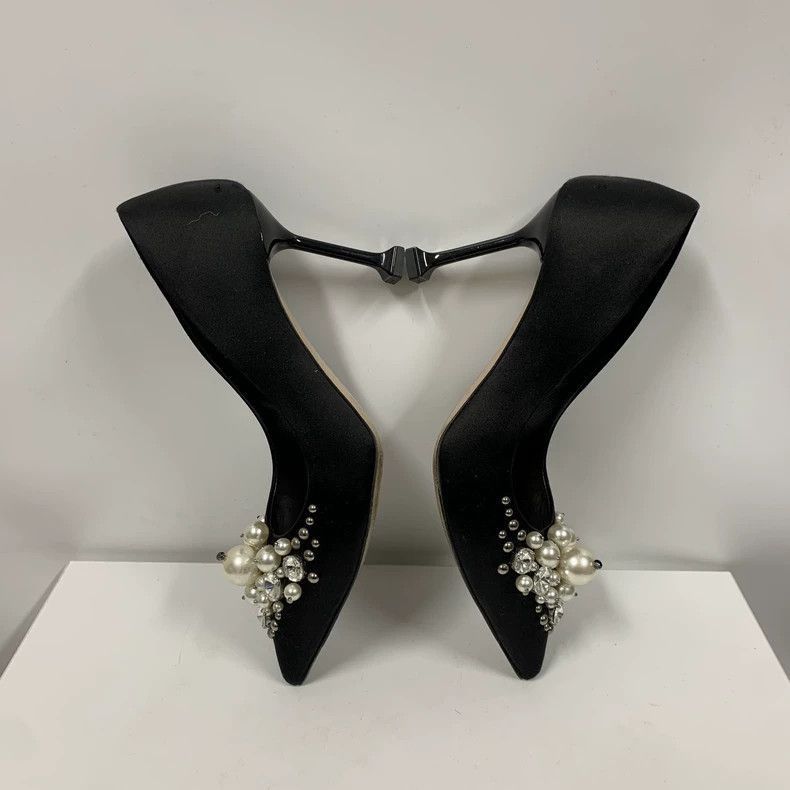 Prada Miu Miu Pearl Embellished Pointy Heels -2505 Size US 4.5 / IT 34.5 - 5 Thumbnail