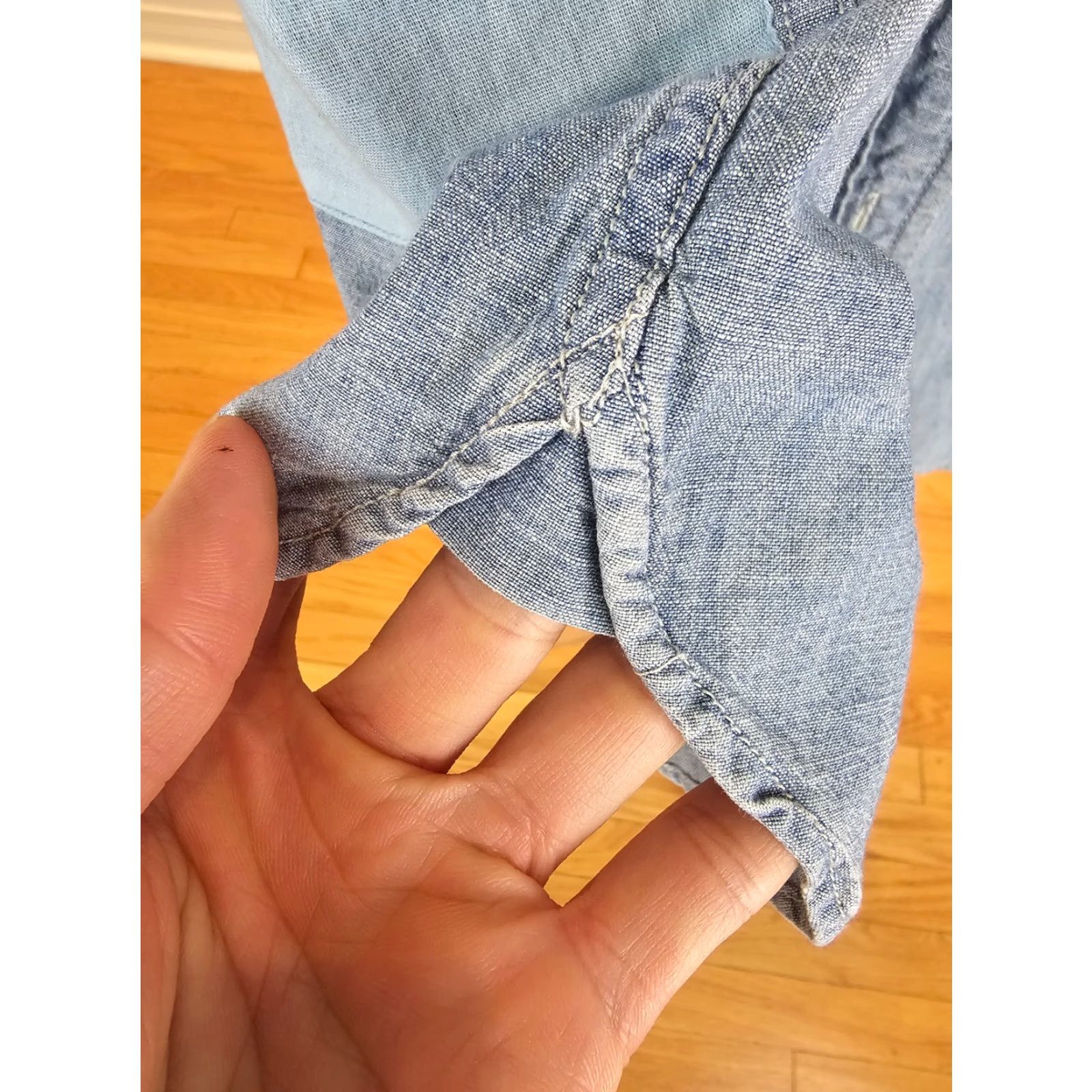 Ralph Lauren DENIM SUPPLY RALPH LAUREN POLO SHIRT WOMEN'S LARGE DENIM CHAMBRAY PLAID BUTTON-UP Size L / US 10 / IT 46 - 3 Thumbnail