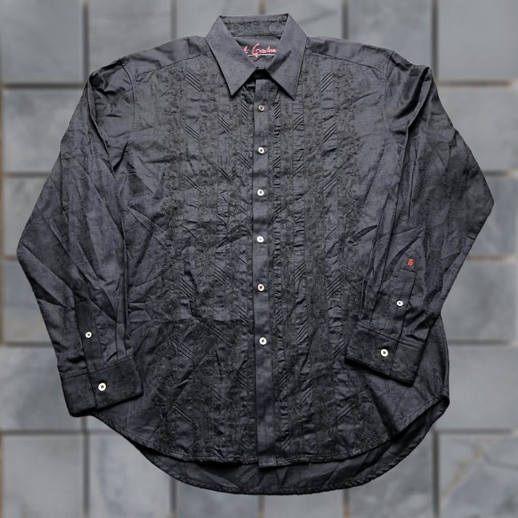 Robert Graham Robert Graham Garifuna Shirt Mens Large Black Long Sleeve Button Up RS11 1040 Size US L / EU 52-54 / 3 - 1 Thumbnail