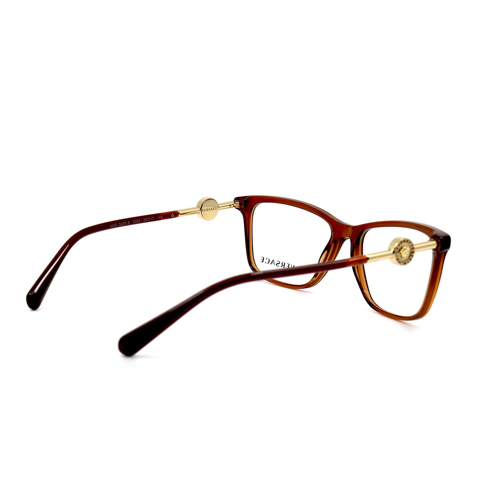 Versace NEW VERSACE VE3299B 5324 TRANSPARENT BROWN EYEGLASSES FRAME Size ONE SIZE - 7 Thumbnail
